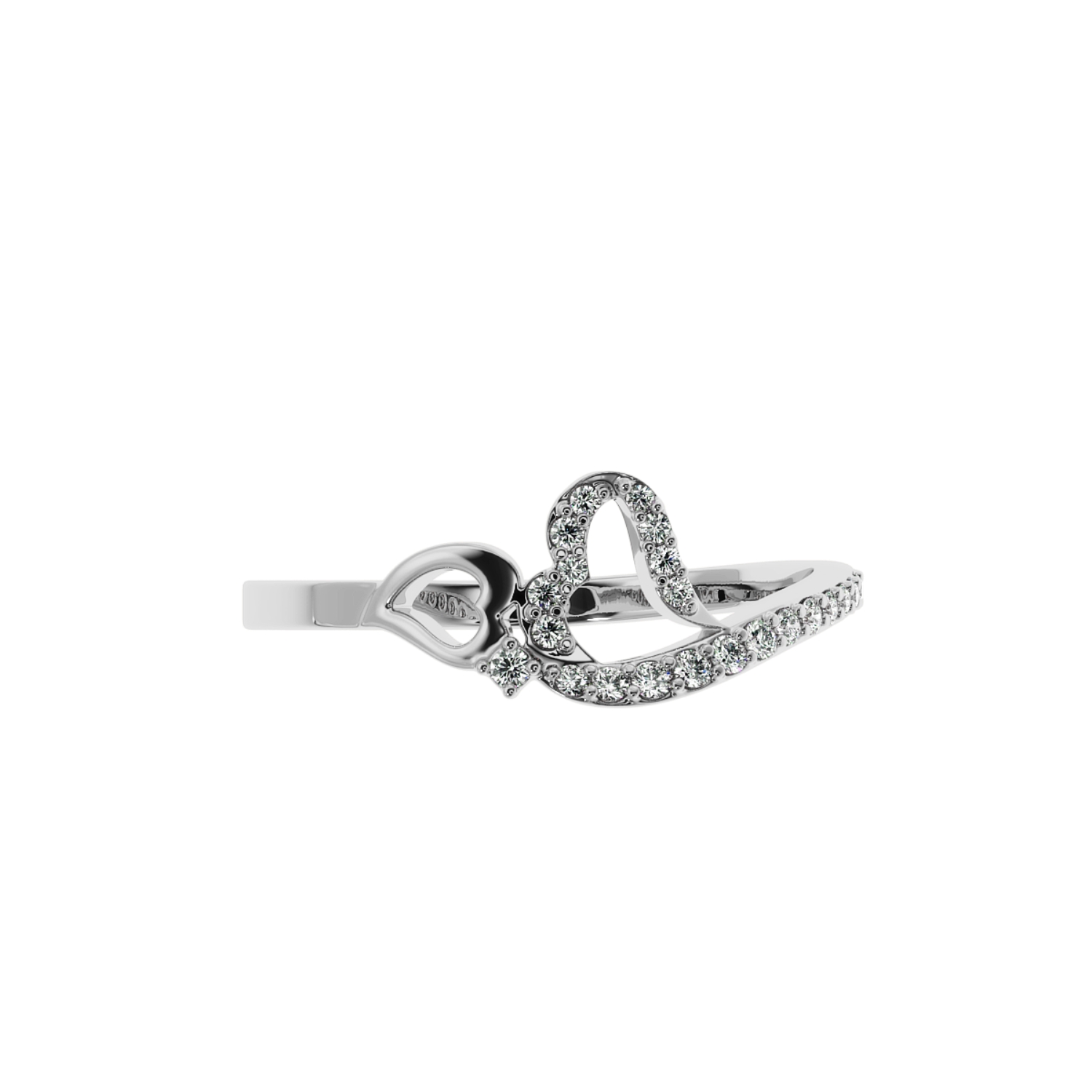 Solitairekart 0.15 CT Lab Diamond Key to My Heart Gold Ring